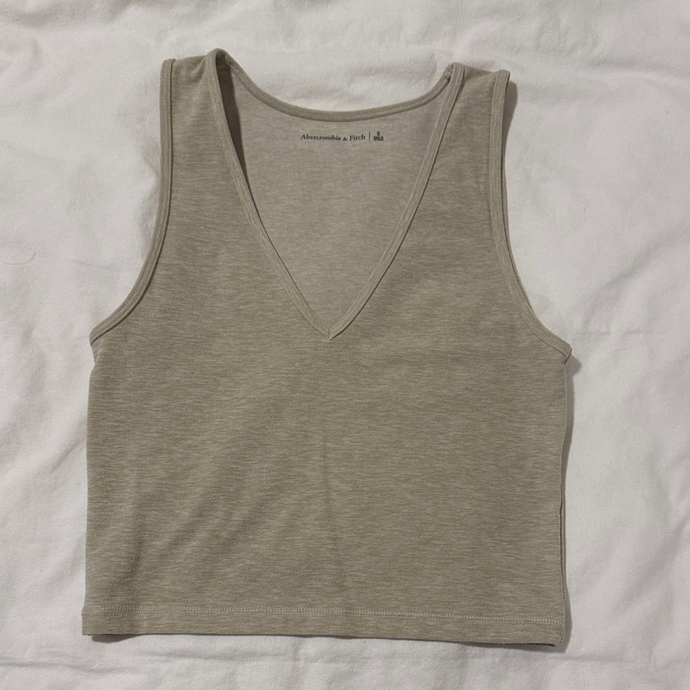 Abercrombie & Fitch Women's Beige V-Neck Tank Top